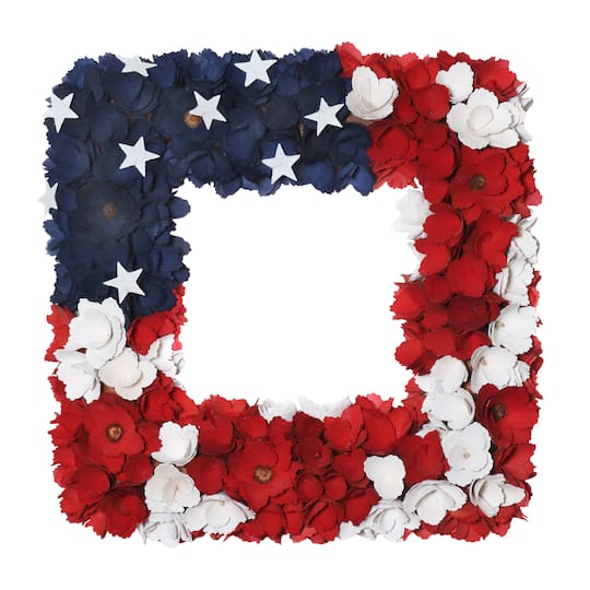 18" Patriotic Square Shape Wreath